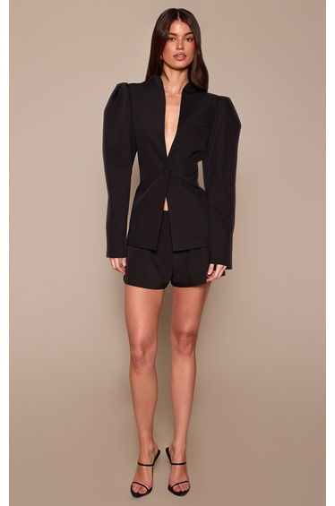 Black Tailored Hot Pant Short