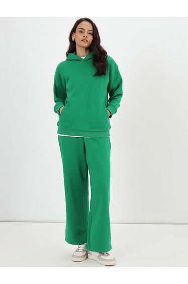 Bright Green Fleece Relaxed Fit Hoodie