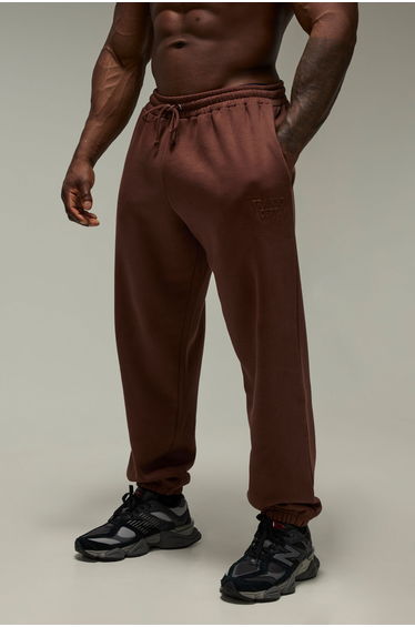 Training Dept Oversized Embossed Joggers - chocolate