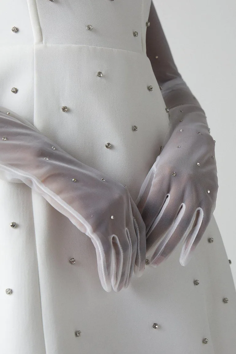 Lace Bridal Gloves - 1