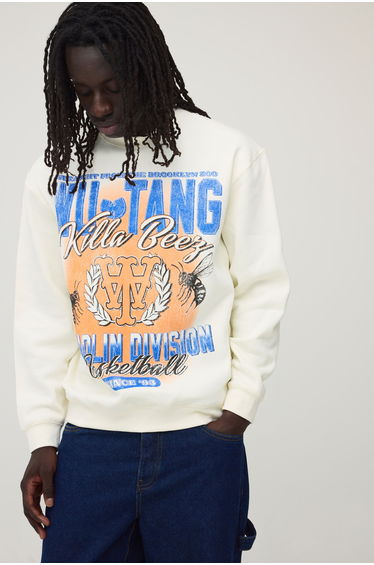 Oversized Wu-Tang Licensed Print Sweatshirt - ecru