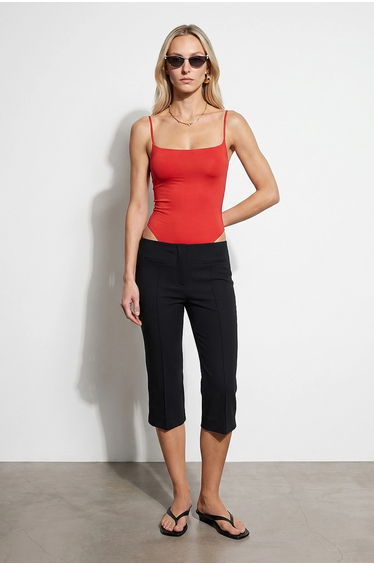 DILVIN Sleeveless Square-neck Nylon Bodysuit