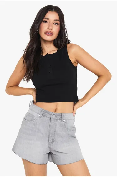 Tall Raw Hem Denim Short