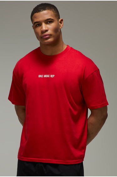 One More Rep Oversized T-Shirt - red