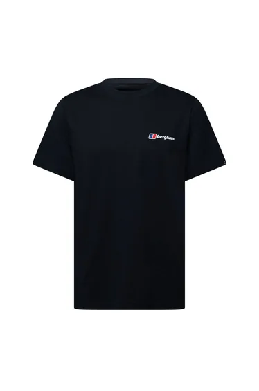 تيشيرت بيرغوس أسود بأكمام قصيرة