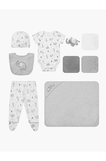 10-Piece Layette Set with Elephant Print