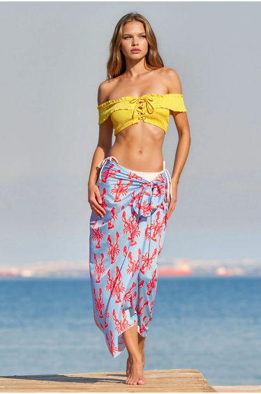 Long Printed Beach Cover-Up