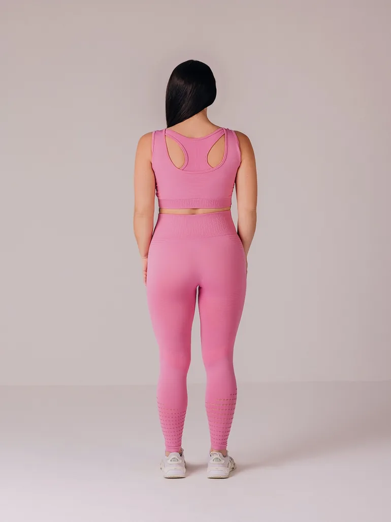 Women Pink Balance Seamless Active Leggings - 2