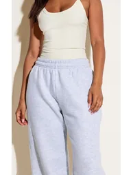 Petite Ash Grey Cuffed Sweatpants - 3