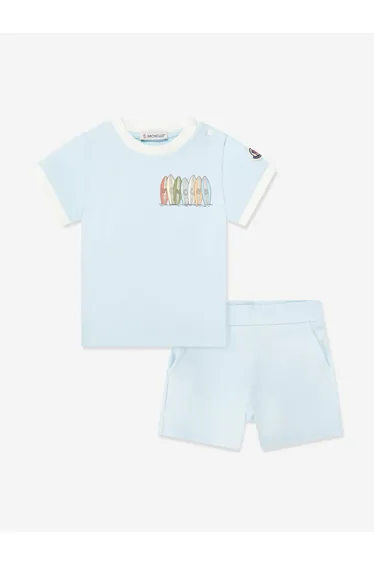 Moncler Enfant Baby Boys T-Shirt and Shorts Set in Blue