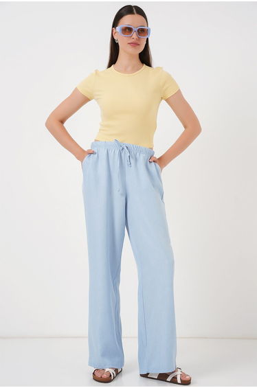Women's Wide Leg Linen Trousers