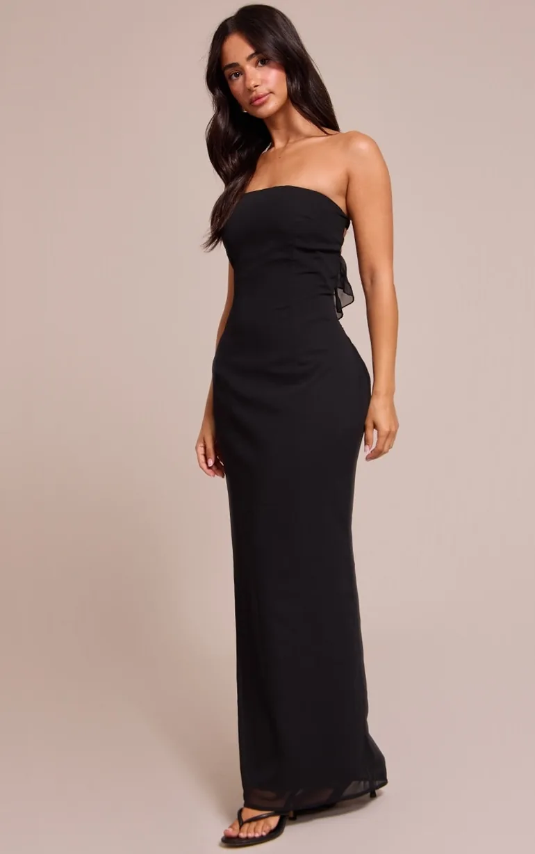 Petite Black Bandeau Maxi Dress Prettylittlething Black : Dresses :  VogaCloset Kuwait