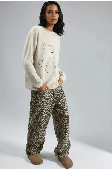 MY FASHION Oversize Teddy Bear Plush Sweater