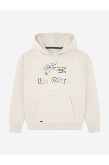 Lacoste Boys Graphic Core Hoodie in Ivory