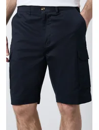 Navy Cotton Cargo Short - 3
