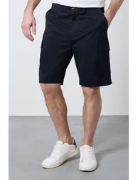 Navy Cotton Cargo Short - 1
