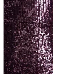 High Life | Burgundy Sequin Square-Neck Maxi Dress With Front-High Split - 5