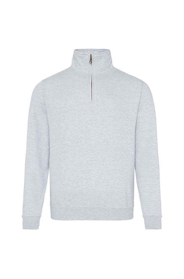 Awdis Mens Sophomore Heather Zip Neck Sweatshirt - Heather Grey