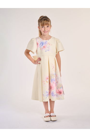 Girls Sunlight Serenade Dress in Yellow