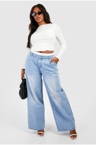 Plus Sheer Ruched Slash Neck Top - white