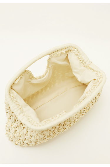 Artisan Chunky Braided Paper Straw Handbag in Ivory for Coastal City Sightseeing & Park Picnics