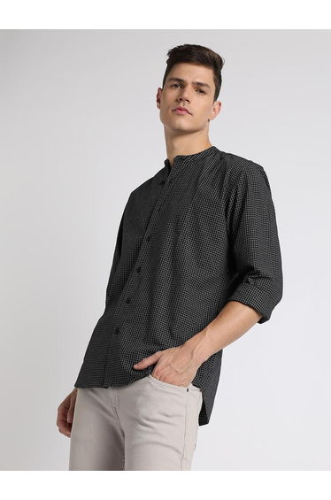 Men Slim Fit Geometric Printed Pure Cotton Shirt