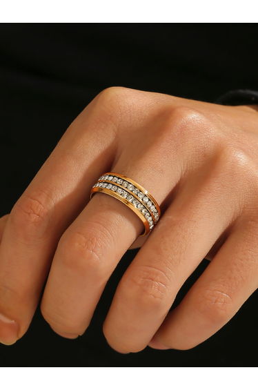 Embellished Stainless Steel Ring