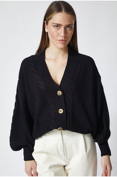Cardigan - Black - Oversize