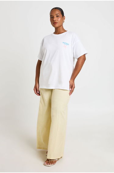 Plus Shell Printed T Shirt - white