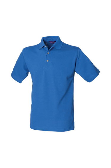 Henbury Mens Classic Cotton Pique Heavy Polo Shirt - Royal Blue