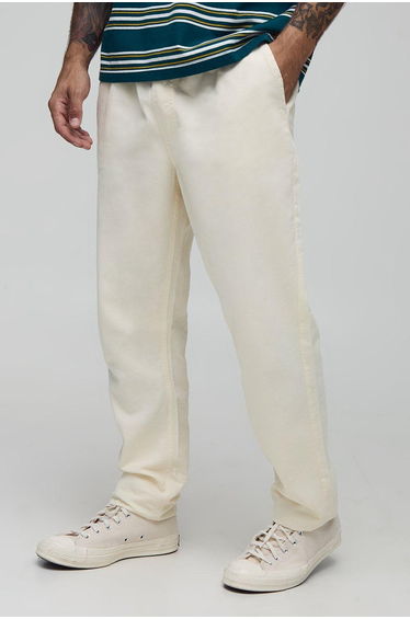Tapered Fit Lightweight Chinos - ecru