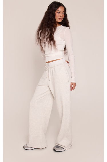 Ash Grey Elastic Boxer Waistband Straight Leg Joggers