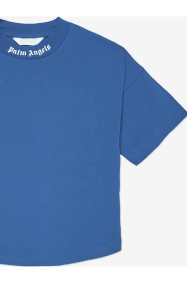 Palm Angels Boys Overlogo T-Shirt in Blue