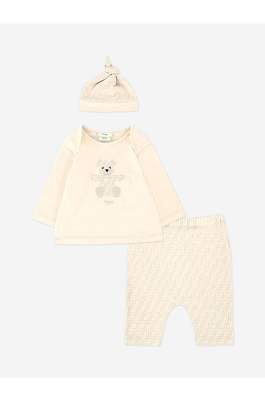 Fendi Baby Bear Top and Pants Set in Beige