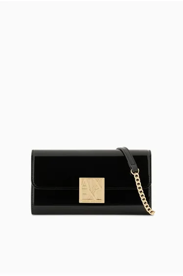 Amy Patent Wallet On Chain Black