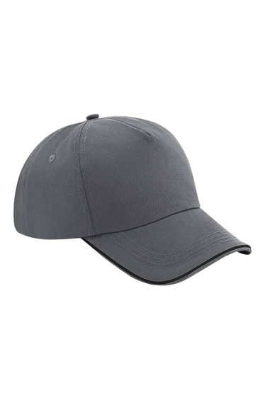 Beechfield Authentic 5-Panel Cap - Graphite Grey/Black