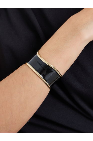 Black and Gold Bangle Bracelet