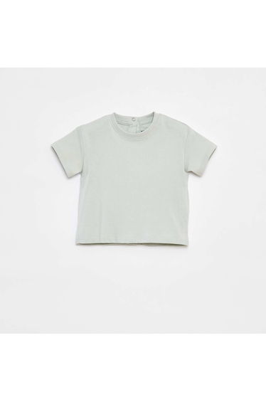 Loose-fit plain short-sleeved T-shirt