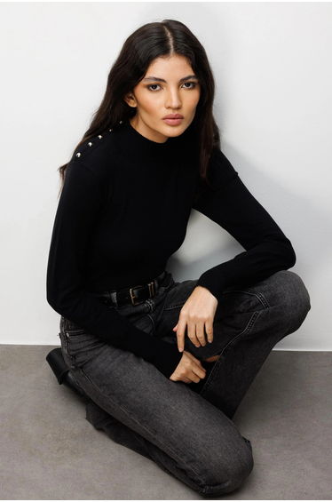 MIXRAY Turtleneck Knit Sweater