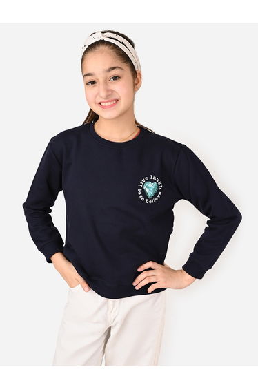 Heart Patch Design Sweatshirt