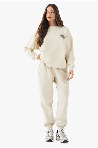 DSGN Studio Sports Bubble Slogan Oversized Sweatshirt - stone