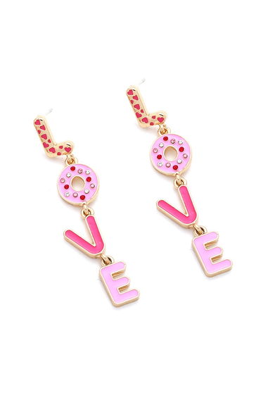 Love Letters Rhinestone Oil Spilling Earrings product thumbnail 2