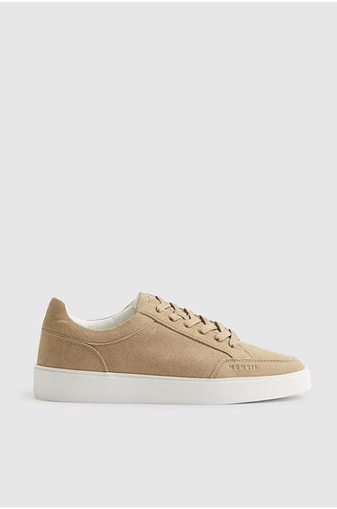 Beige Faux Suede Trainers