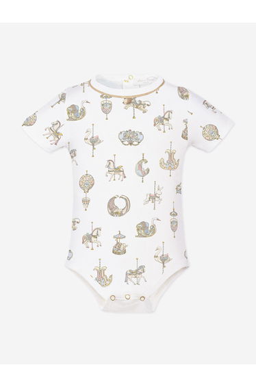 Baby Carousel Onesie in White