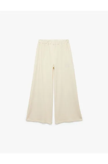 Wide Leg Elastic Waist Trousers