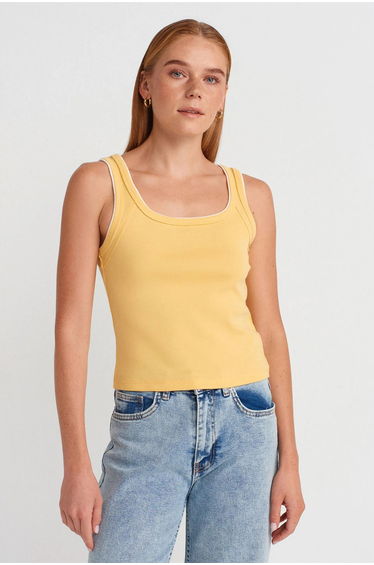 Dilvin Women's Ribbed Cotton Cami Blouse