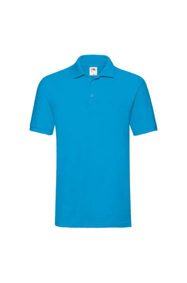 Fruit of the Loom Mens Premium Pique Polo Shirt - Azure Blue