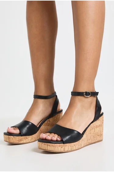 2 Part Cork Wedges - black