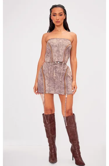 Petite Column Mini Skirt