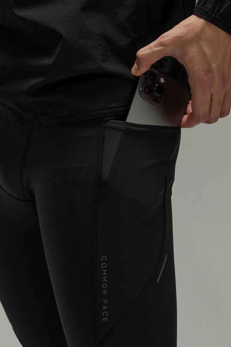Common Pace Running Ultra Zip Hem Tights - black - 2